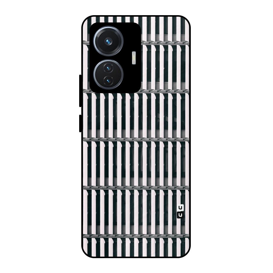 Dark Lines Pattern Metal Back Case for Vivo T1 44W