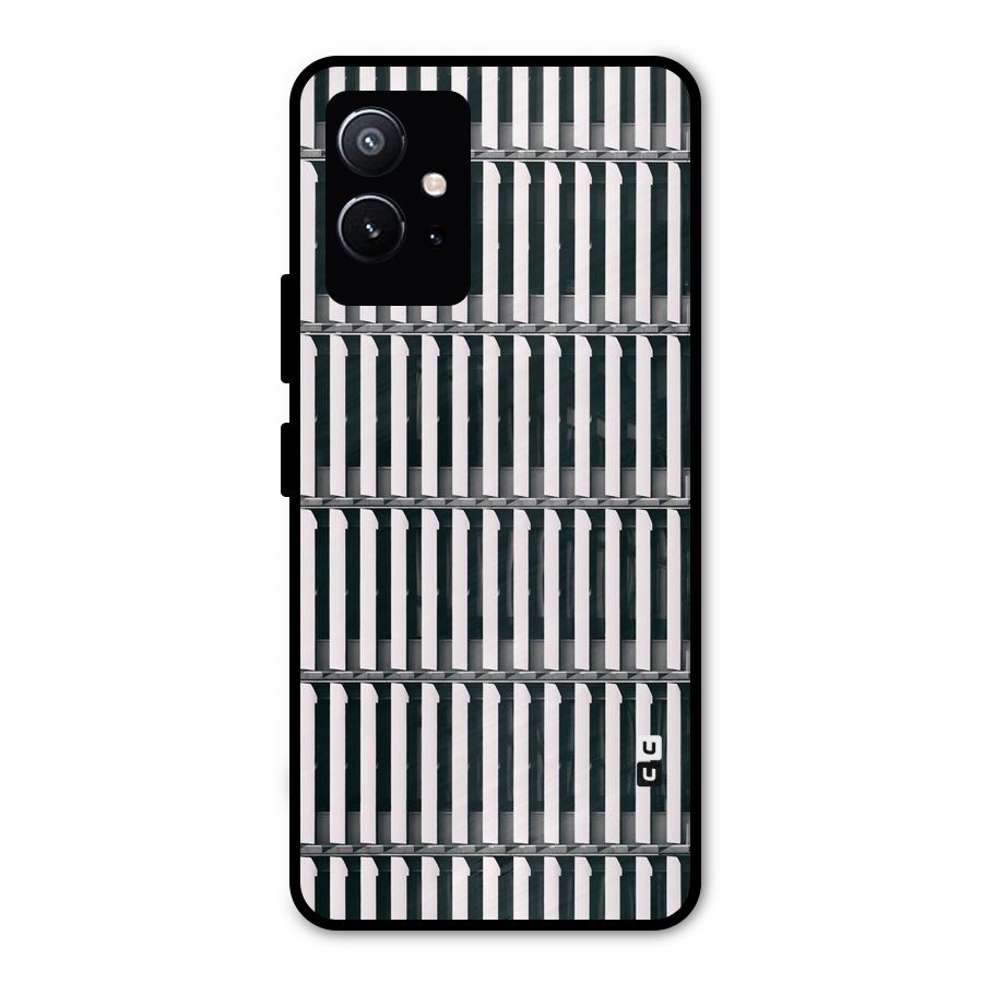 Dark Lines Pattern Metal Back Case for Vivo T1 5G