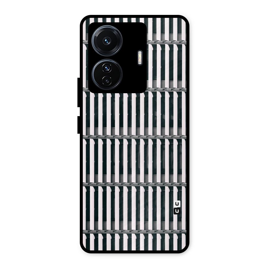 Dark Lines Pattern Metal Back Case for Vivo T1 Pro