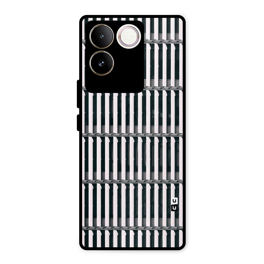 Dark Lines Pattern Metal Back Case for Vivo T2 Pro