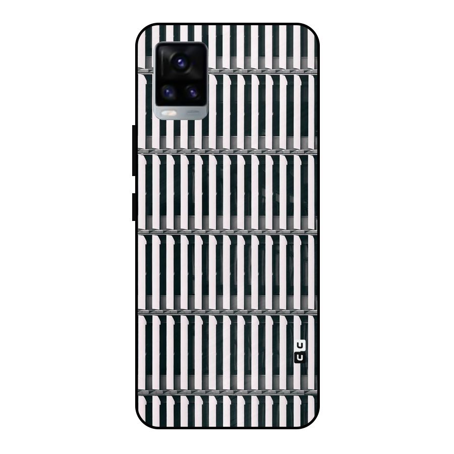 Dark Lines Pattern Metal Back Case for Vivo V20 2021