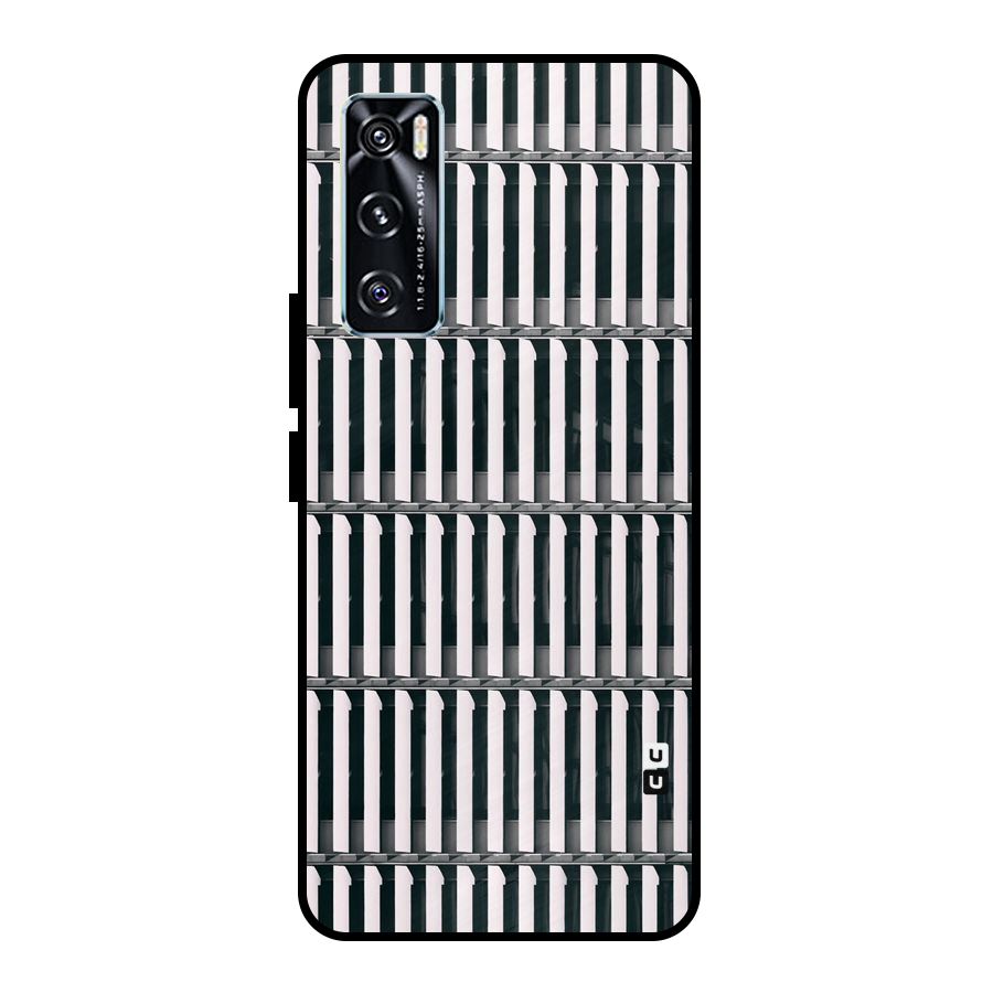 Dark Lines Pattern Metal Back Case for Vivo V20 SE