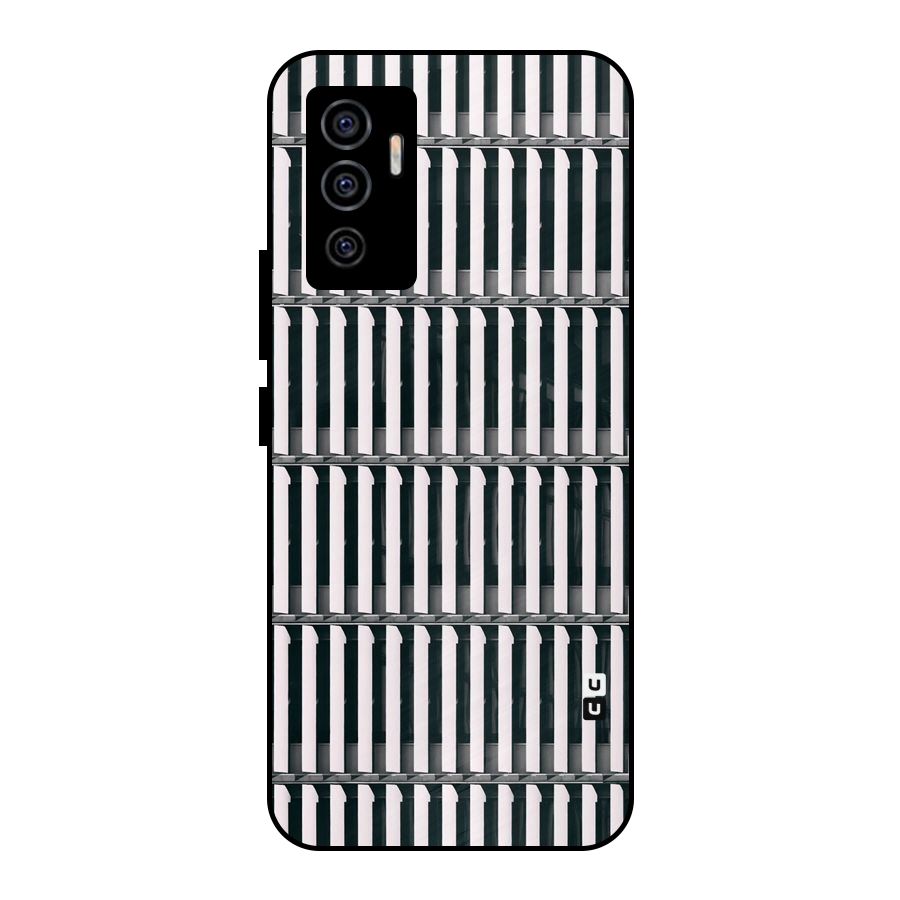 Dark Lines Pattern Metal Back Case for Vivo V23e