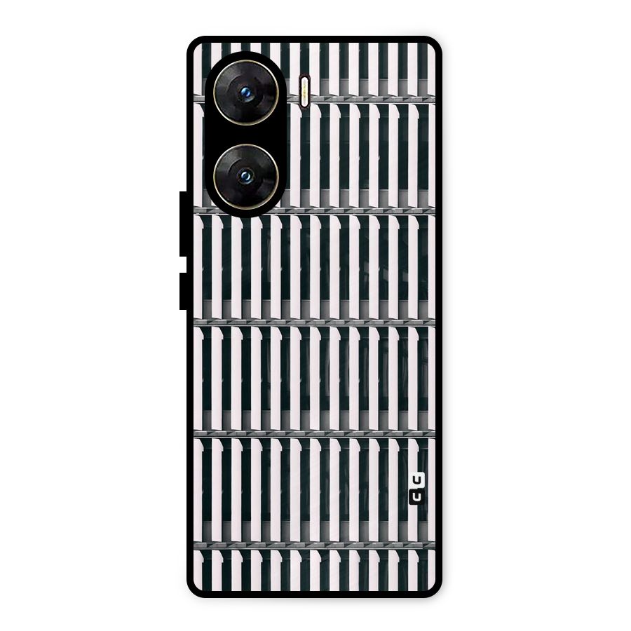 Dark Lines Pattern Metal Back Case for Vivo V29e