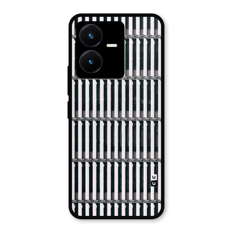 Dark Lines Pattern Metal Back Case for Vivo Y22