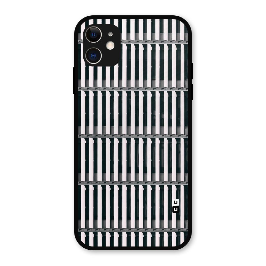 Dark Lines Pattern Metal Back Case for iPhone 11