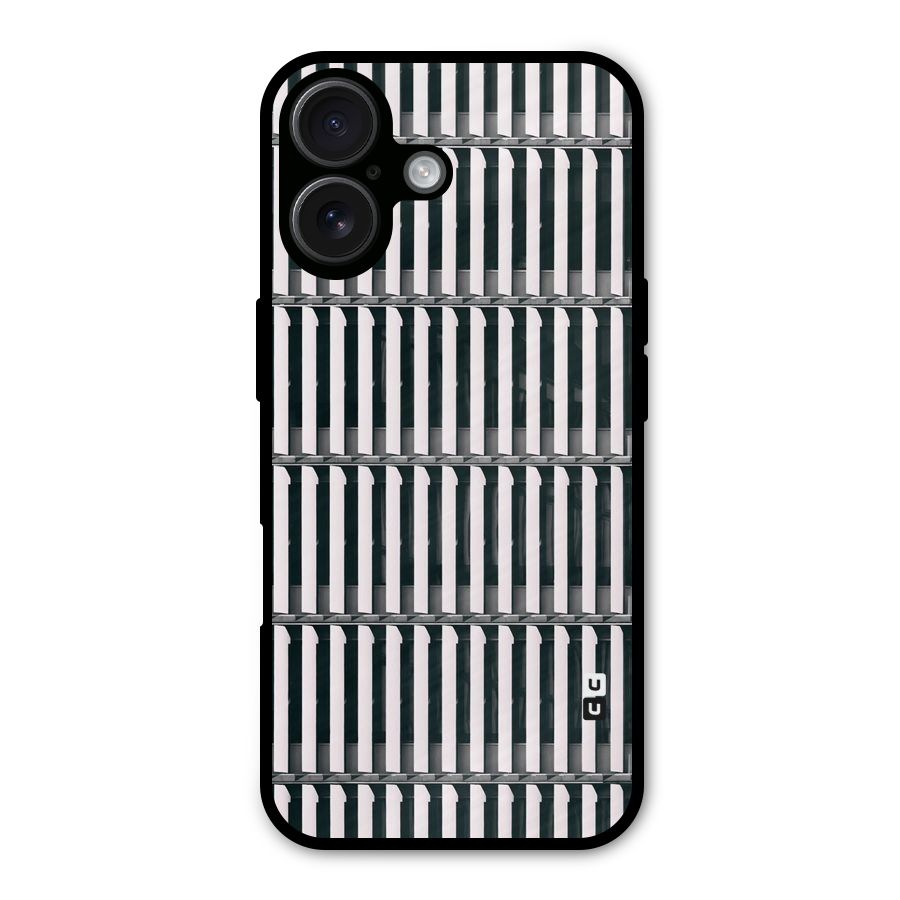 Dark Lines Pattern Metal Back Case for iPhone 16