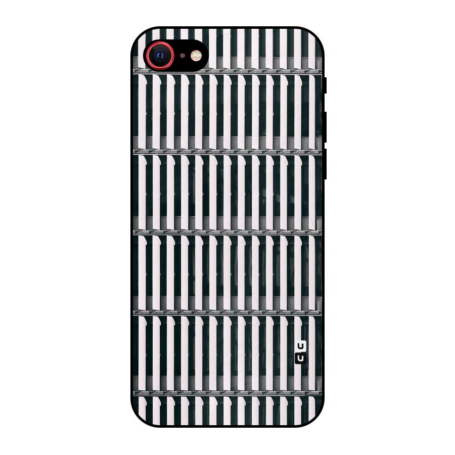Dark Lines Pattern Metal Back Case for iPhone SE 2022