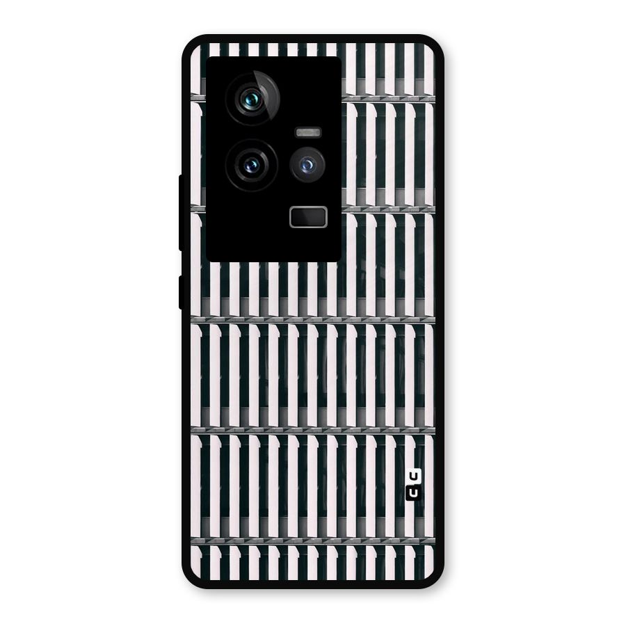 Dark Lines Pattern Metal Back Case for iQOO 11 5G