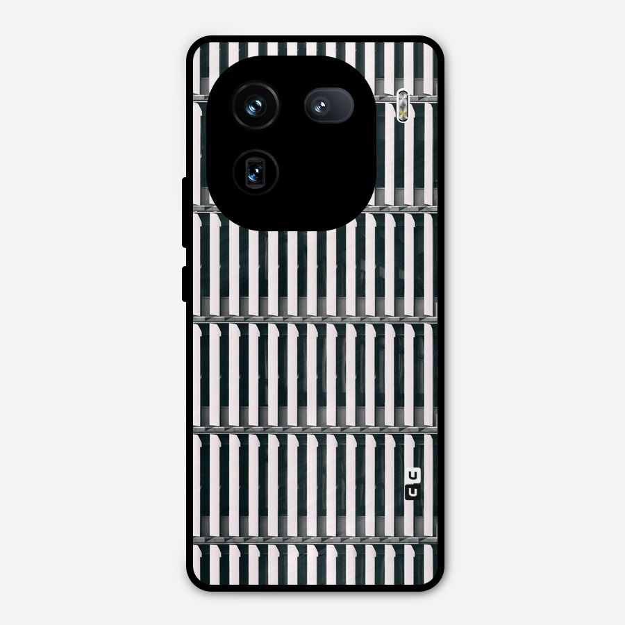 Dark Lines Pattern Metal Back Case for iQOO 12