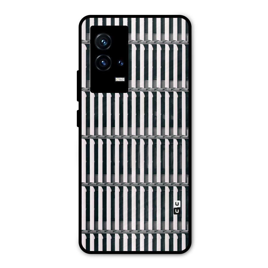 Dark Lines Pattern Metal Back Case for iQOO 9 5G
