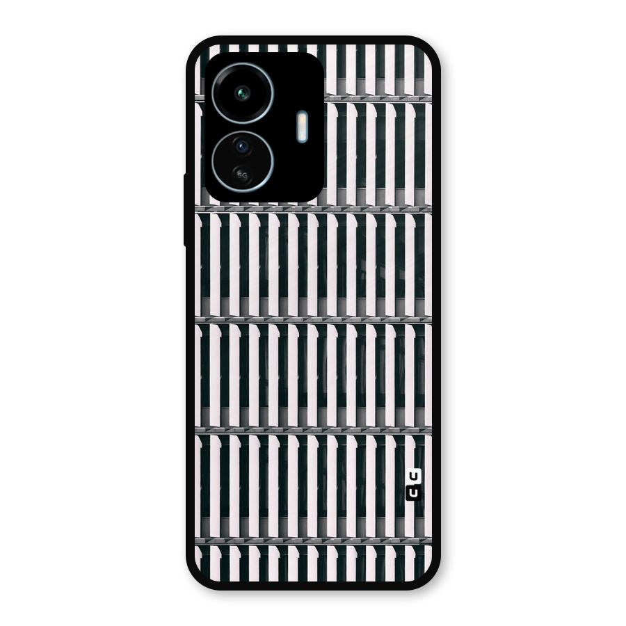 Dark Lines Pattern Metal Back Case for vivo iQOO Z6 Lite 5G