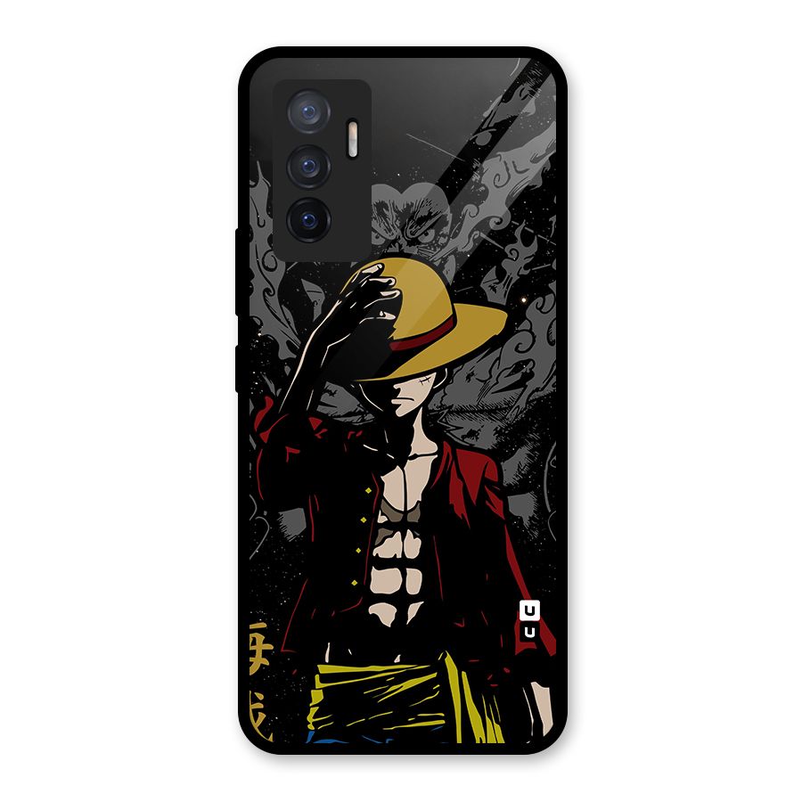 Dark Luffy Art Glass Back Case for Vivo V23e