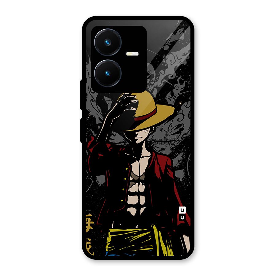 Dark Luffy Art Glass Back Case for Vivo Y22s