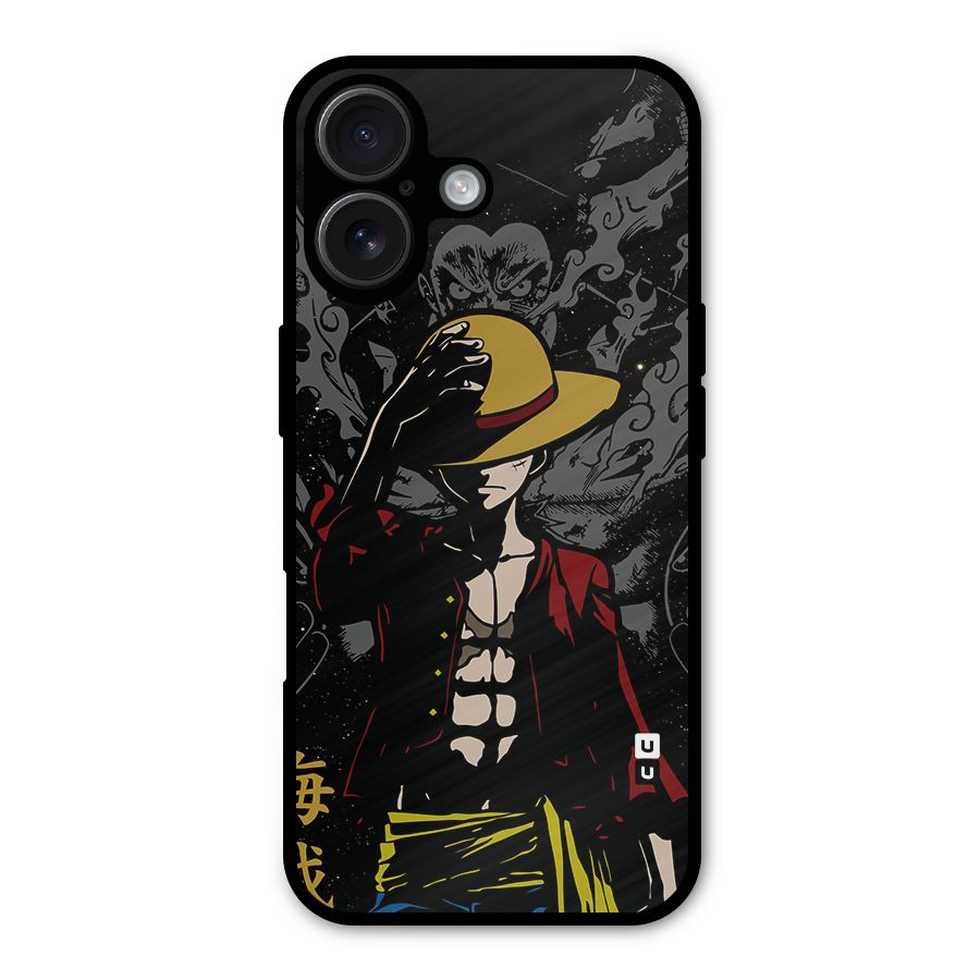 Dark Luffy Art Metal Back Case for iPhone 16