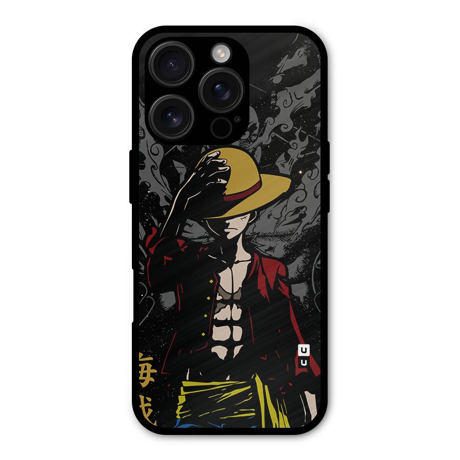 Dark Luffy Art Metal Back Case for iPhone 16 Pro