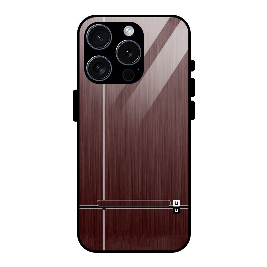 Dark Maroon Classic Design Glass Back Case for iPhone 15 Pro