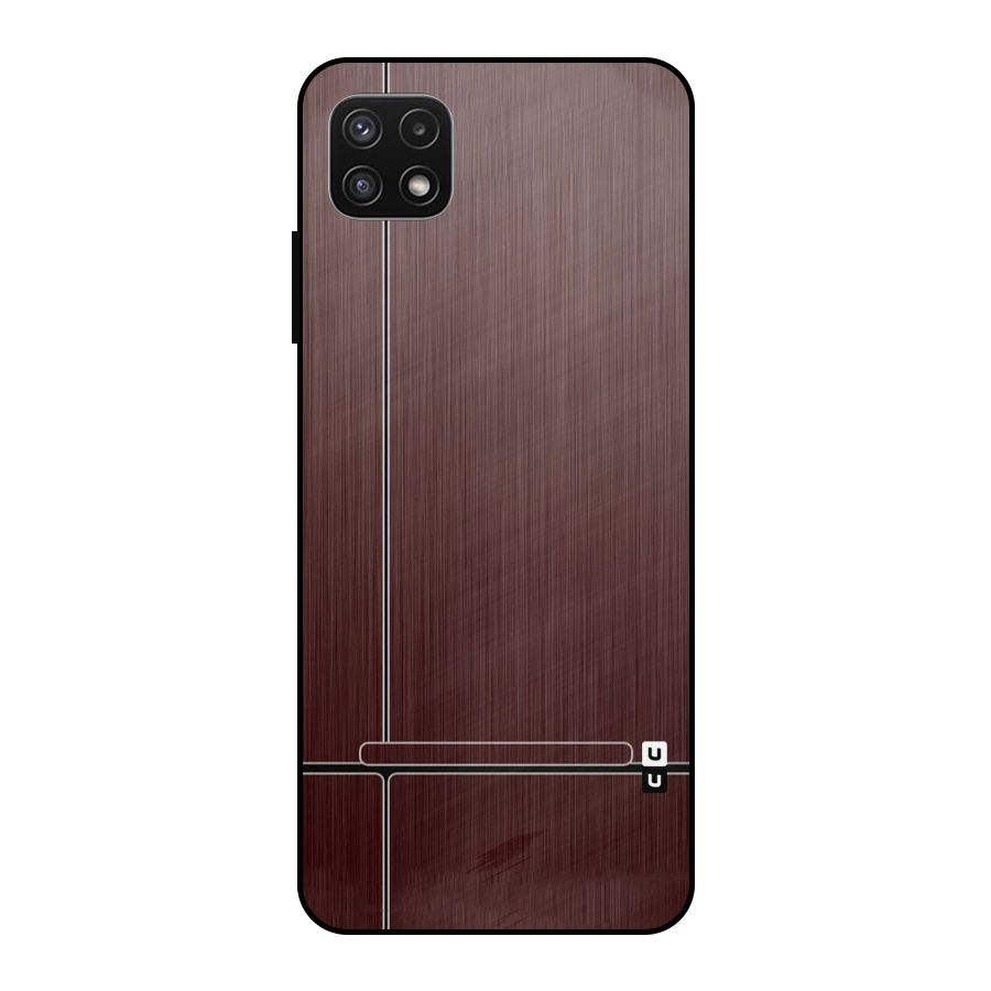 Dark Maroon Classic Design Metal Back Case for Galaxy A22 5G