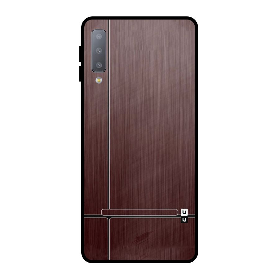 Dark Maroon Classic Design Metal Back Case for Galaxy A7 (2018)
