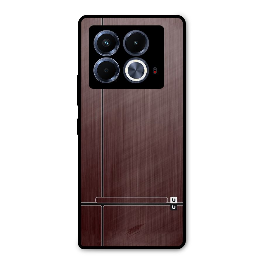 Dark Maroon Classic Design Metal Back Case for Infinix Note 40 5G
