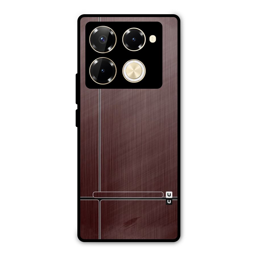 Dark Maroon Classic Design Metal Back Case for Infinix Note 40 Pro