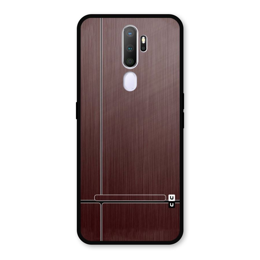 Dark Maroon Classic Design Metal Back Case for Oppo A9 (2020)