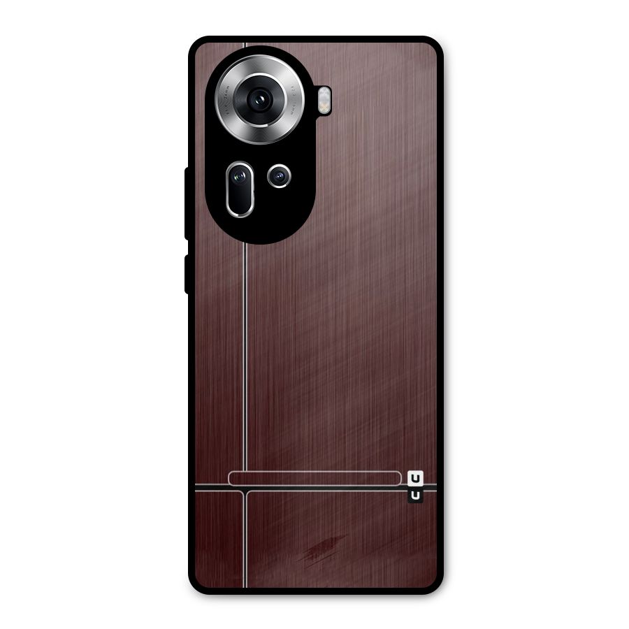 Dark Maroon Classic Design Metal Back Case for Oppo Reno11 5G