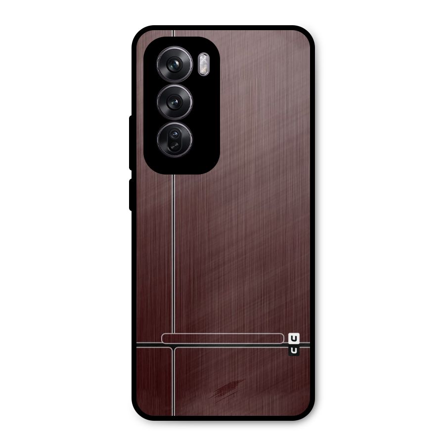 Dark Maroon Classic Design Metal Back Case for Oppo Reno12 Pro