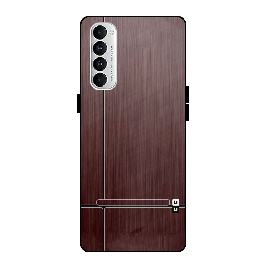 Dark Maroon Classic Design Metal Back Case for Oppo Reno4 Pro