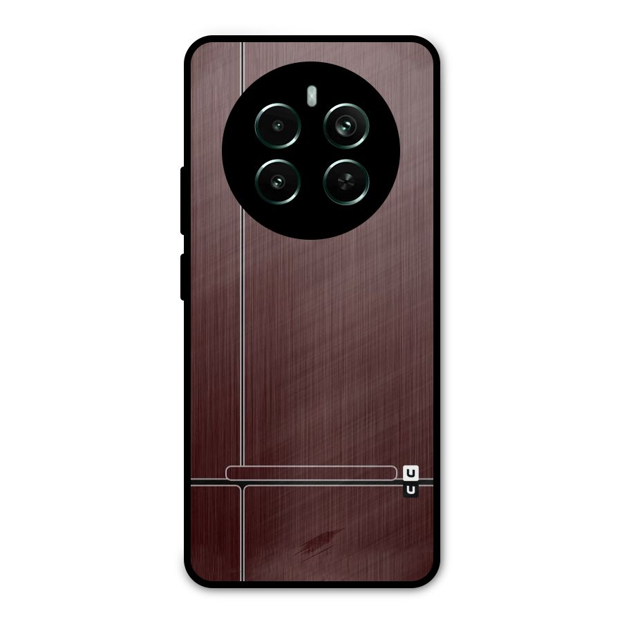 Dark Maroon Classic Design Metal Back Case for Realme 12 Plus
