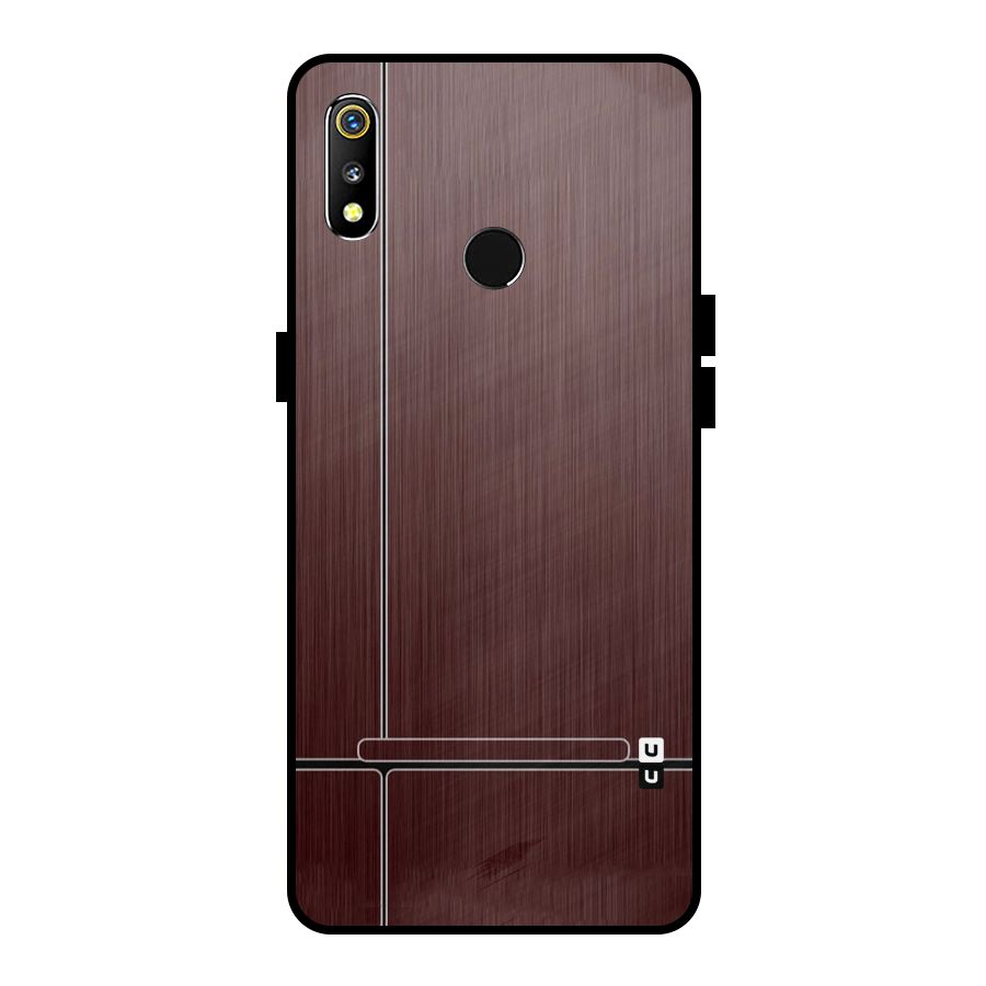 Dark Maroon Classic Design Metal Back Case for Realme 3i