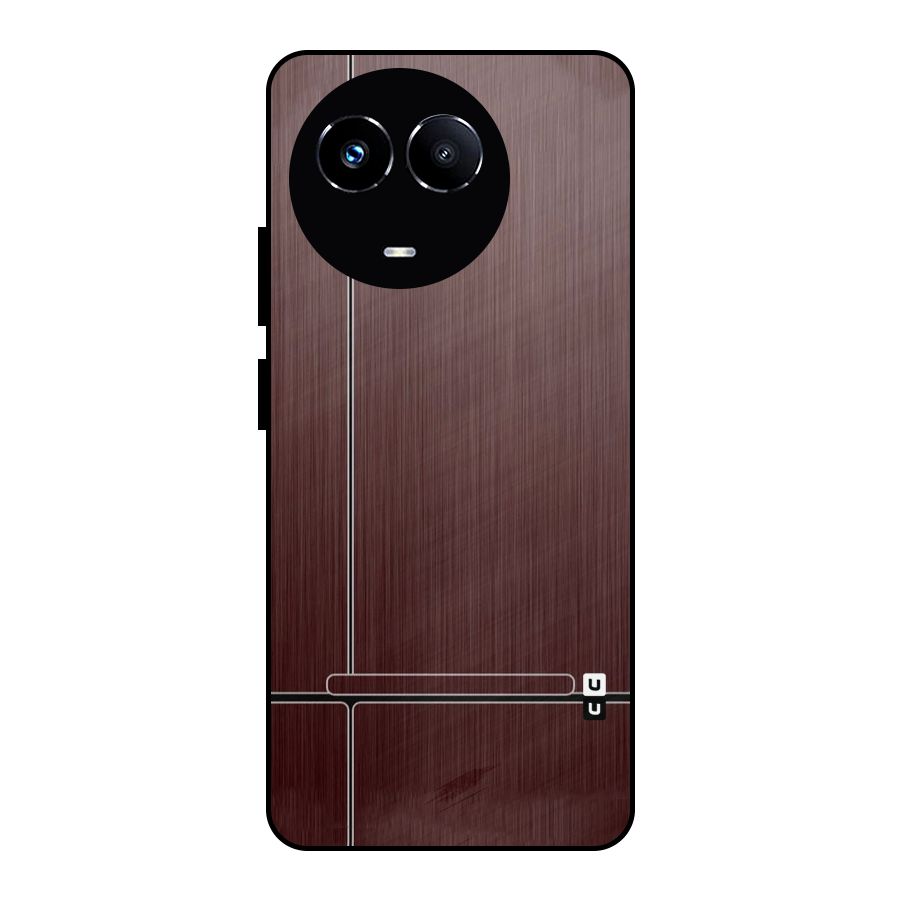 Dark Maroon Classic Design Metal Back Case for Realme Narzo 60X