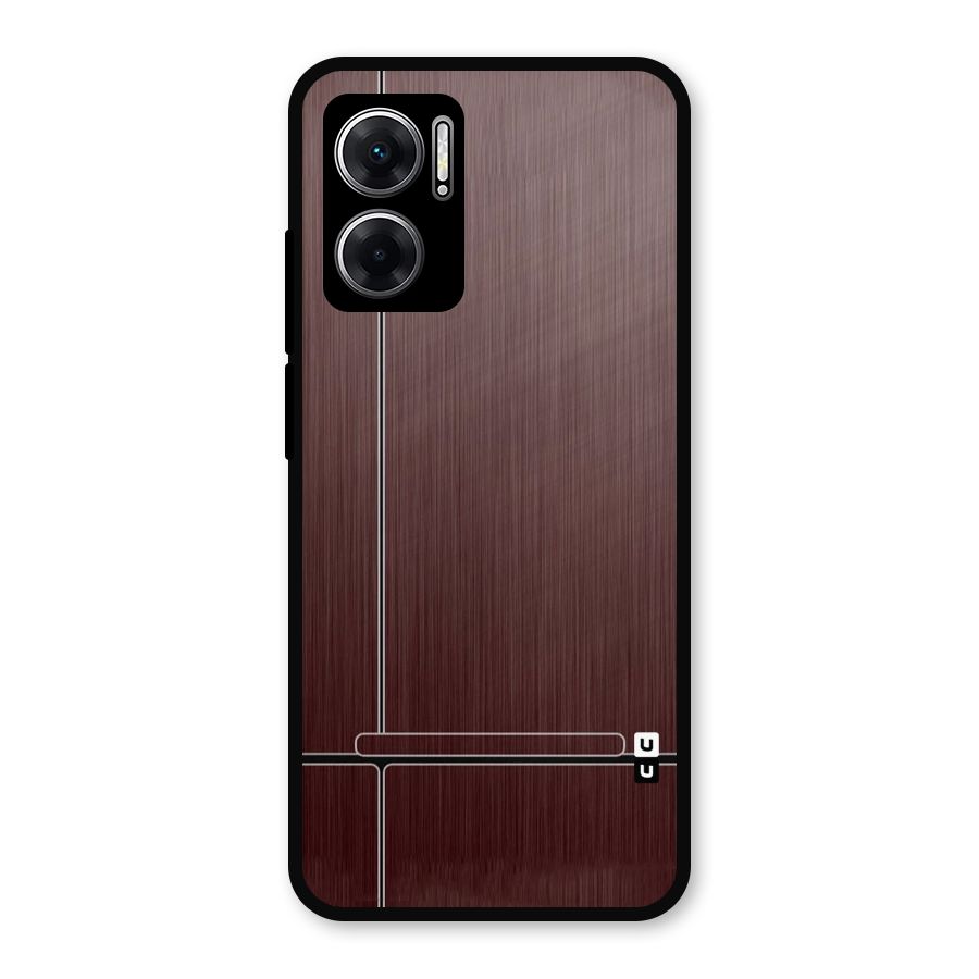 Dark Maroon Classic Design Metal Back Case for Redmi 11 Prime 5G