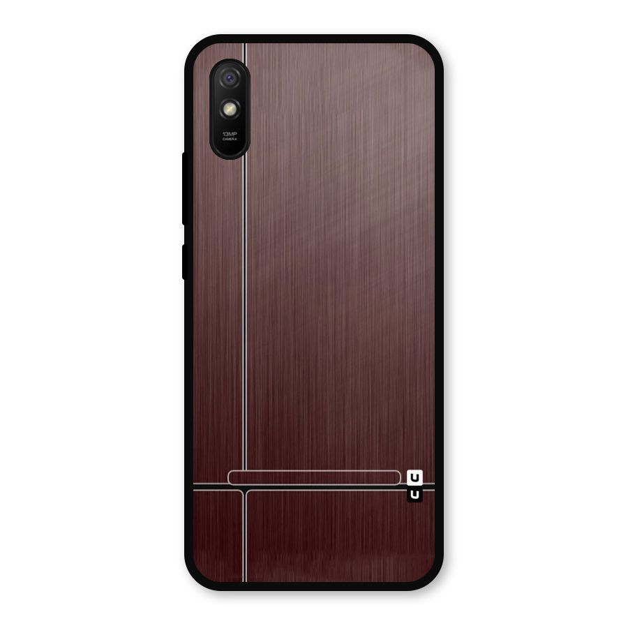 Dark Maroon Classic Design Metal Back Case for Redmi 9a