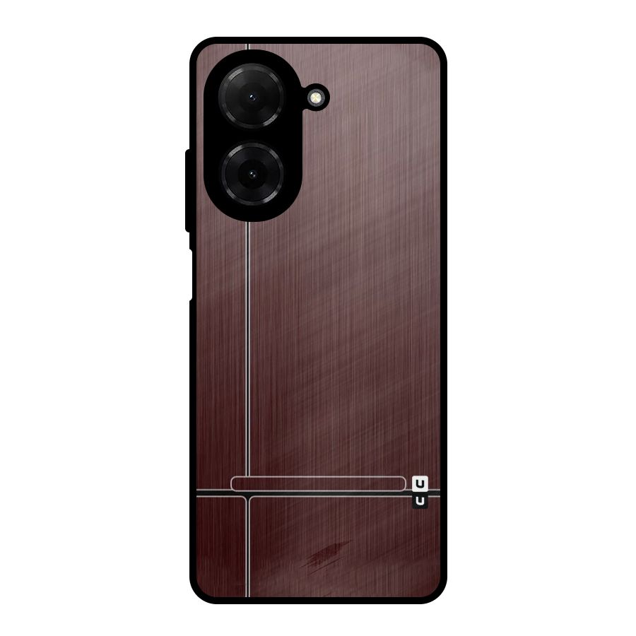 Dark Maroon Classic Design Metal Back Case for Redmi A5 4G