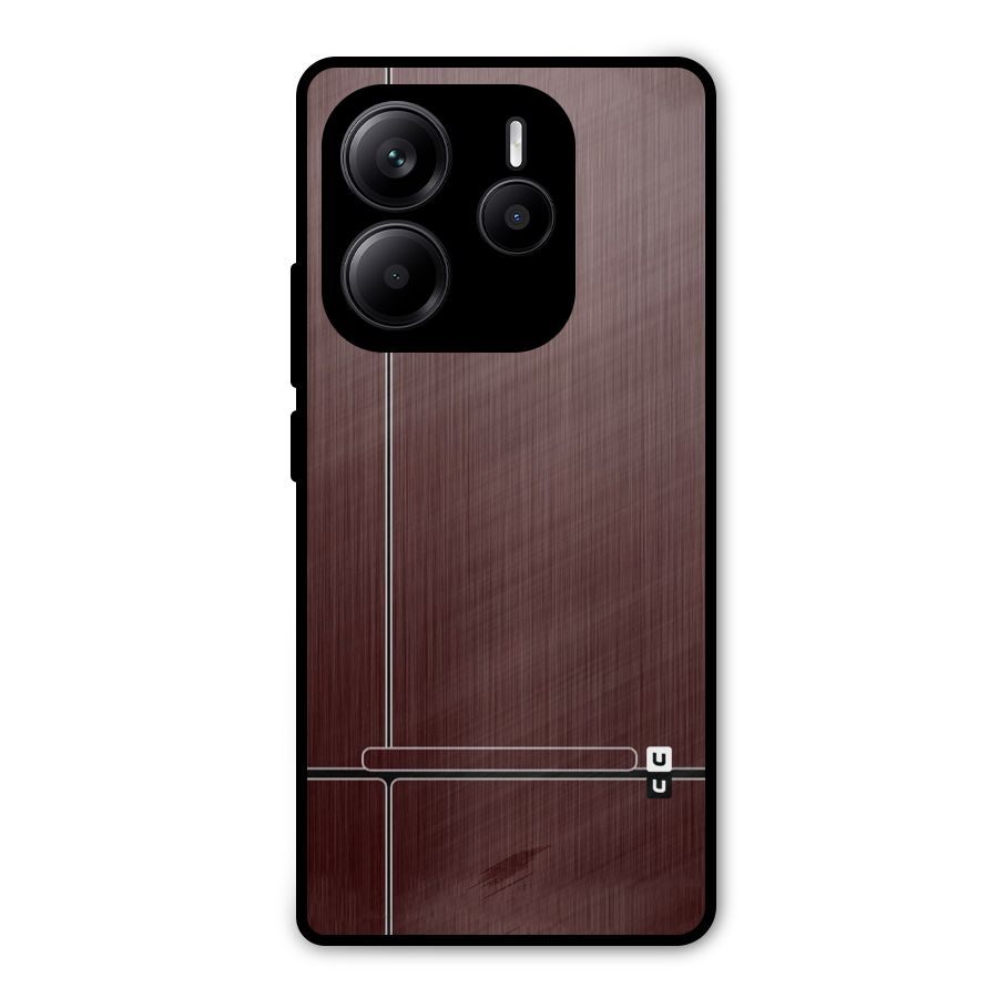 Dark Maroon Classic Design Metal Back Case for Redmi Note 14 5G