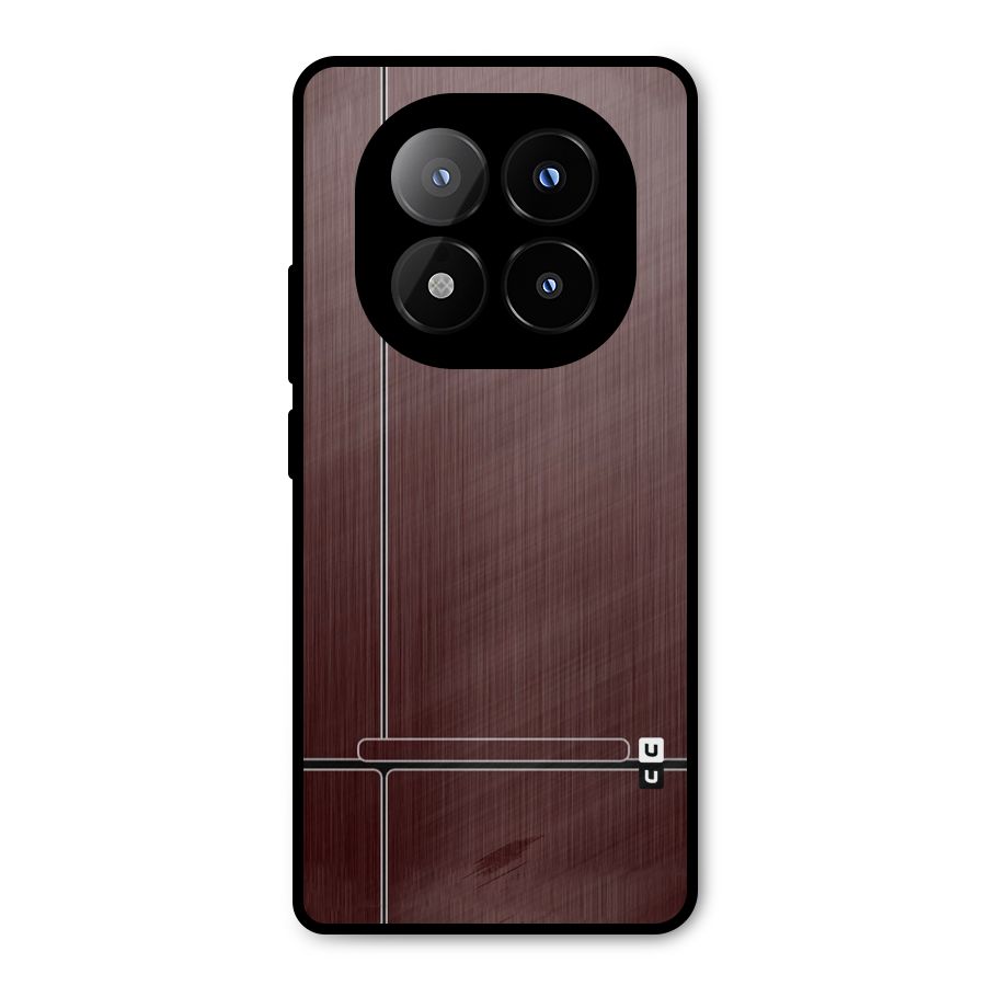 Dark Maroon Classic Design Metal Back Case for Redmi Note 14 Pro Plus 5G