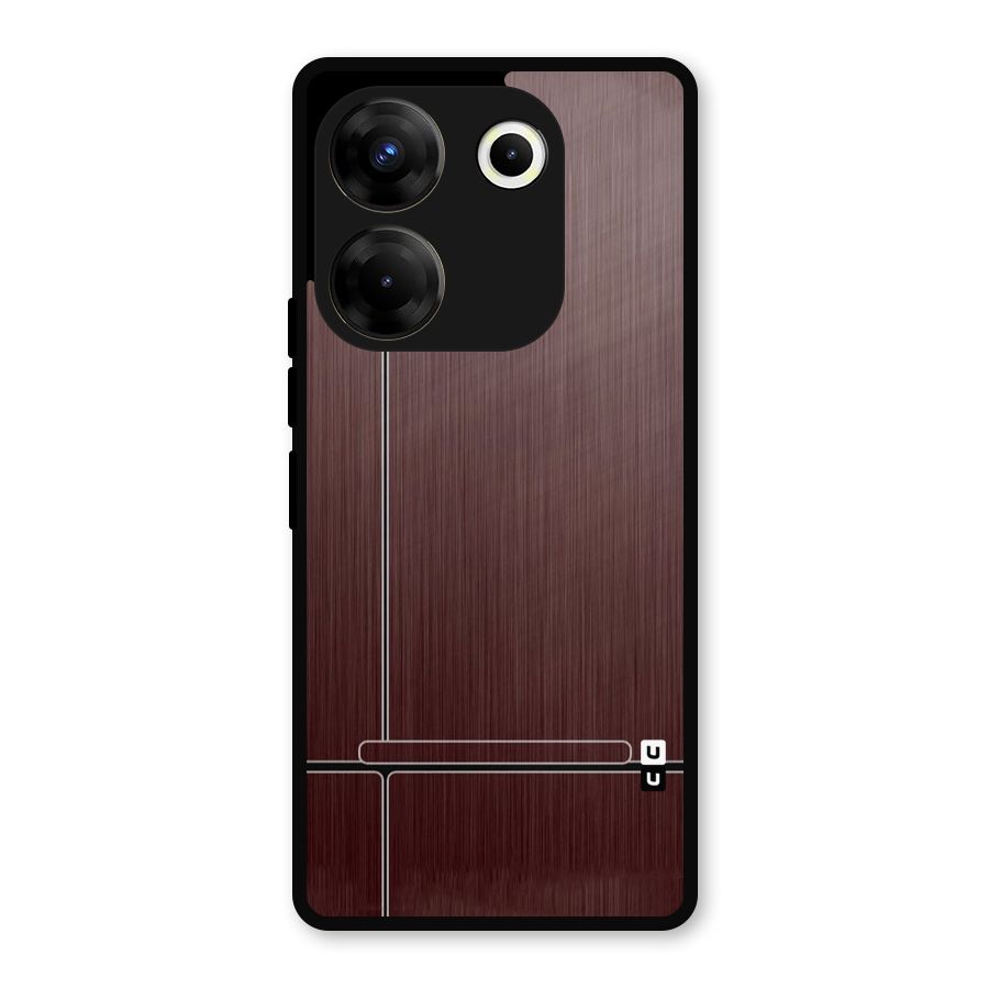 Dark Maroon Classic Design Metal Back Case for Tecno Camon 20 Pro