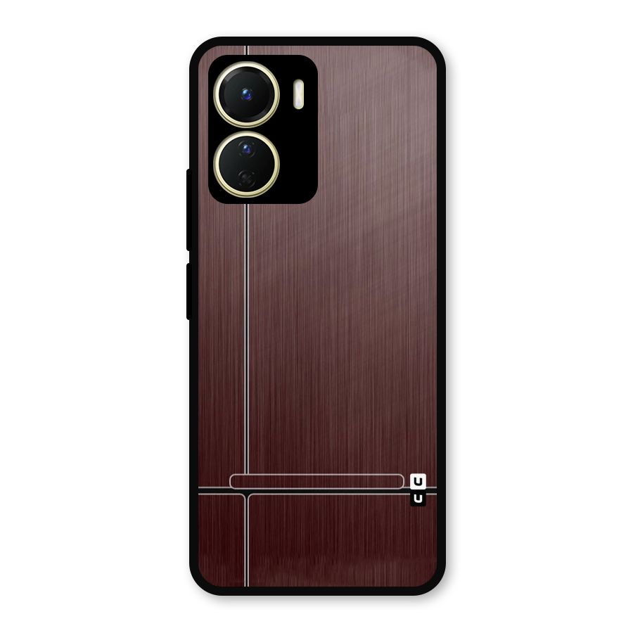Dark Maroon Classic Design Metal Back Case for Vivo T2x