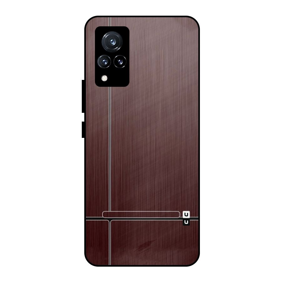 Dark Maroon Classic Design Metal Back Case for Vivo V21 5G