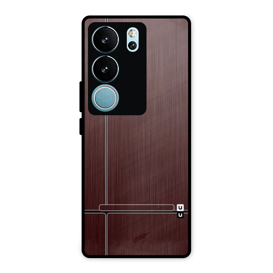 Dark Maroon Classic Design Metal Back Case for Vivo V29 Pro