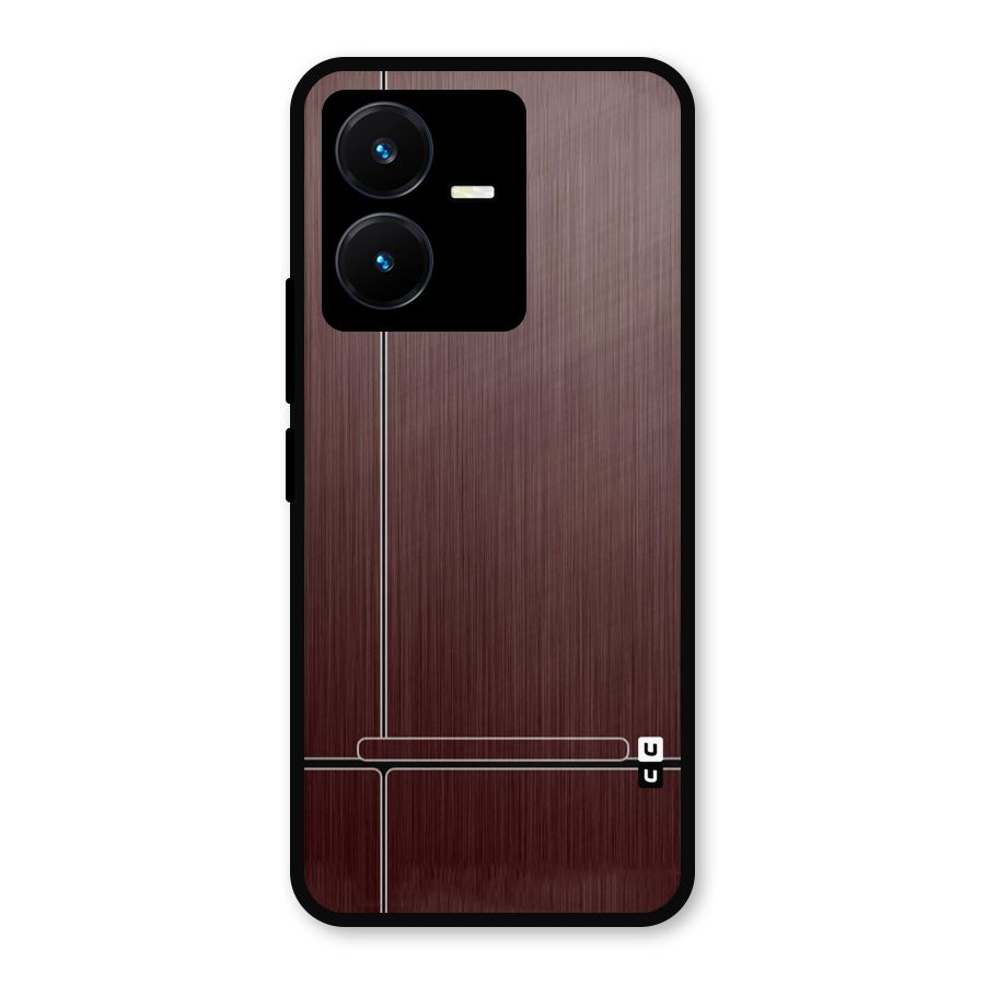 Dark Maroon Classic Design Metal Back Case for Vivo Y22
