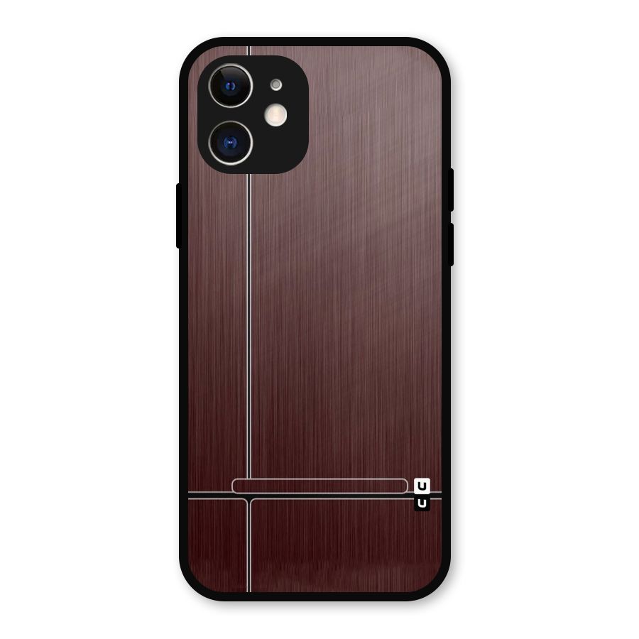 Dark Maroon Classic Design Metal Back Case for iPhone 12