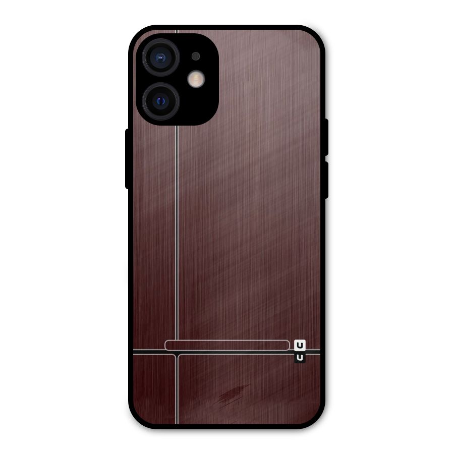 Dark Maroon Classic Design Metal Back Case for iPhone 12 Mini