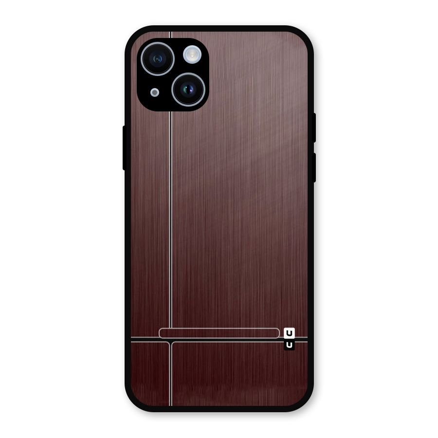 Dark Maroon Classic Design Metal Back Case for iPhone 14