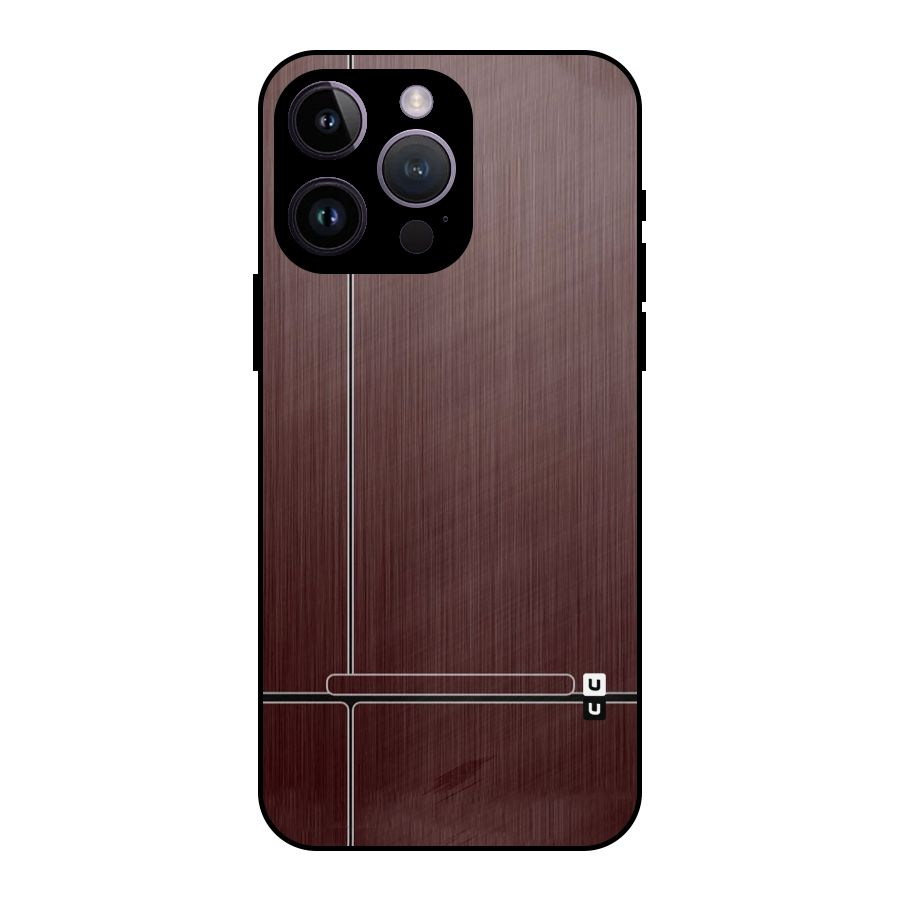 Dark Maroon Classic Design Metal Back Case for iPhone 14 Pro Max