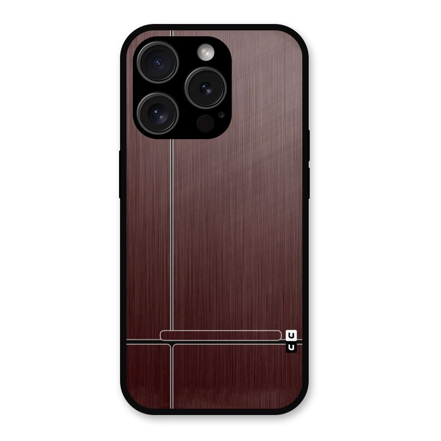 Dark Maroon Classic Design Metal Back Case for iPhone 15 Pro