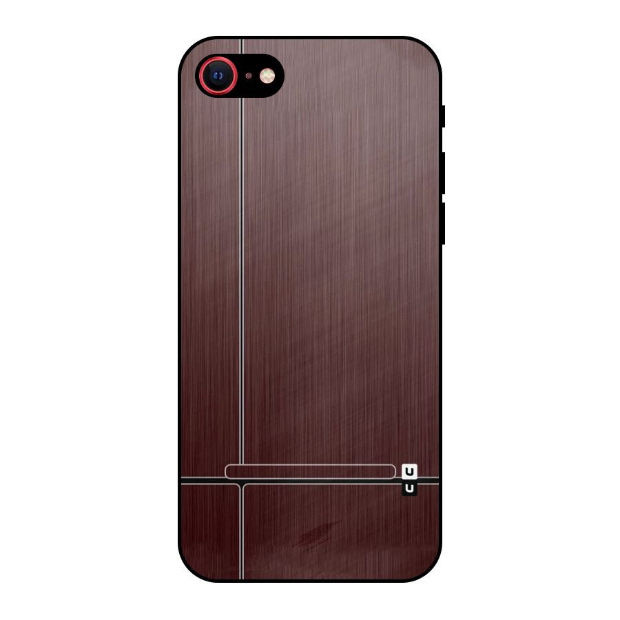 Dark Maroon Classic Design Metal Back Case for iPhone 7