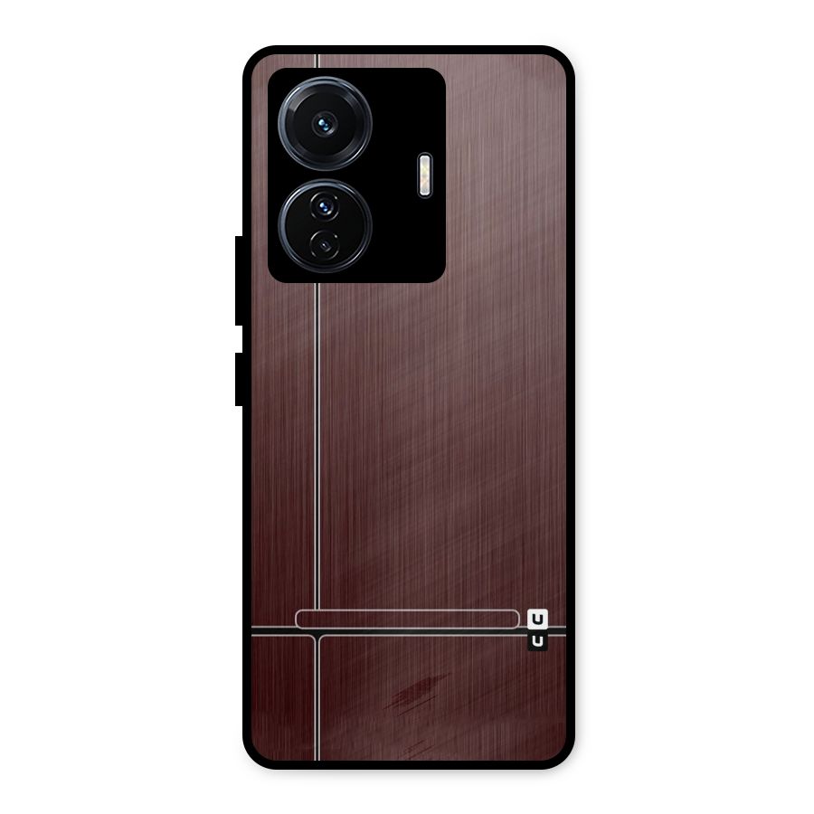 Dark Maroon Classic Design Metal Back Case for iQOO Z6