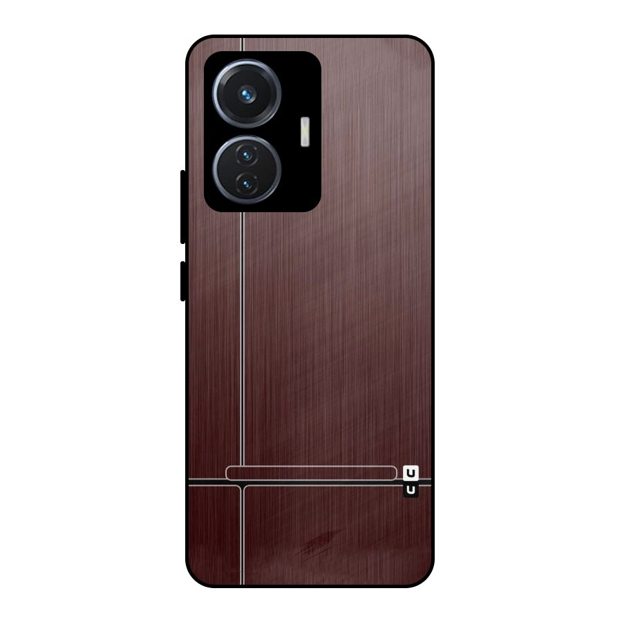 Dark Maroon Classic Design Metal Back Case for iQOO Z6 44W